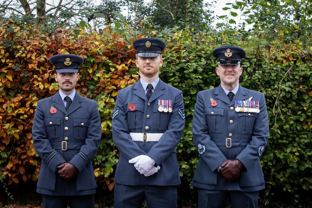 Photo: RAF Brize Norton aviators joined 614 (County of Glamorgan) Squadron, Royal Auxiliary Air Force, for their Act of Remembrance